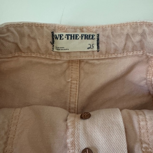 Free People We The Free Beginners Luck Low Rise Slouch Denim Shorts Pink 25 - Picture 6 of 13